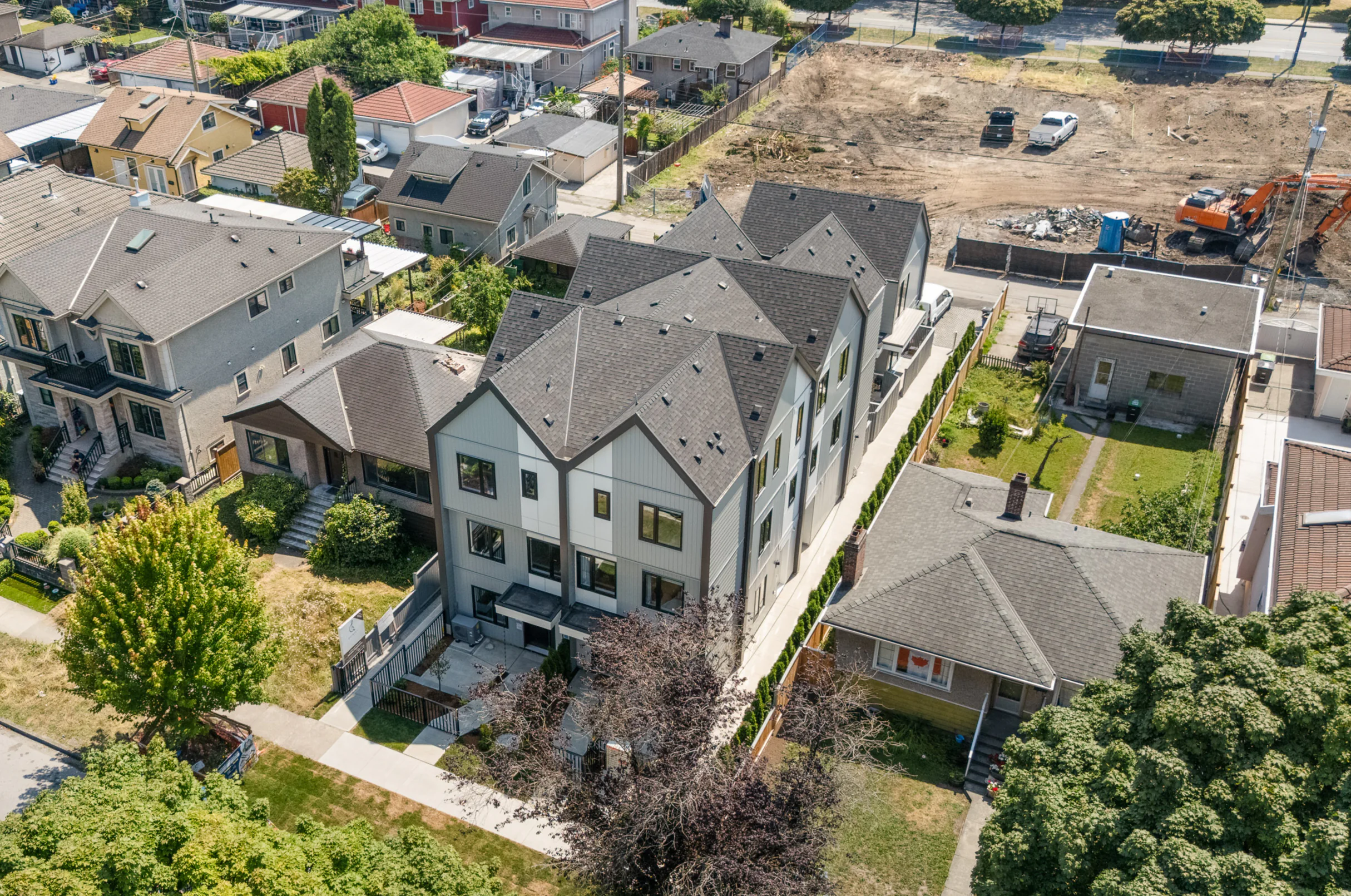 Aerial view of a residential neighbourhood