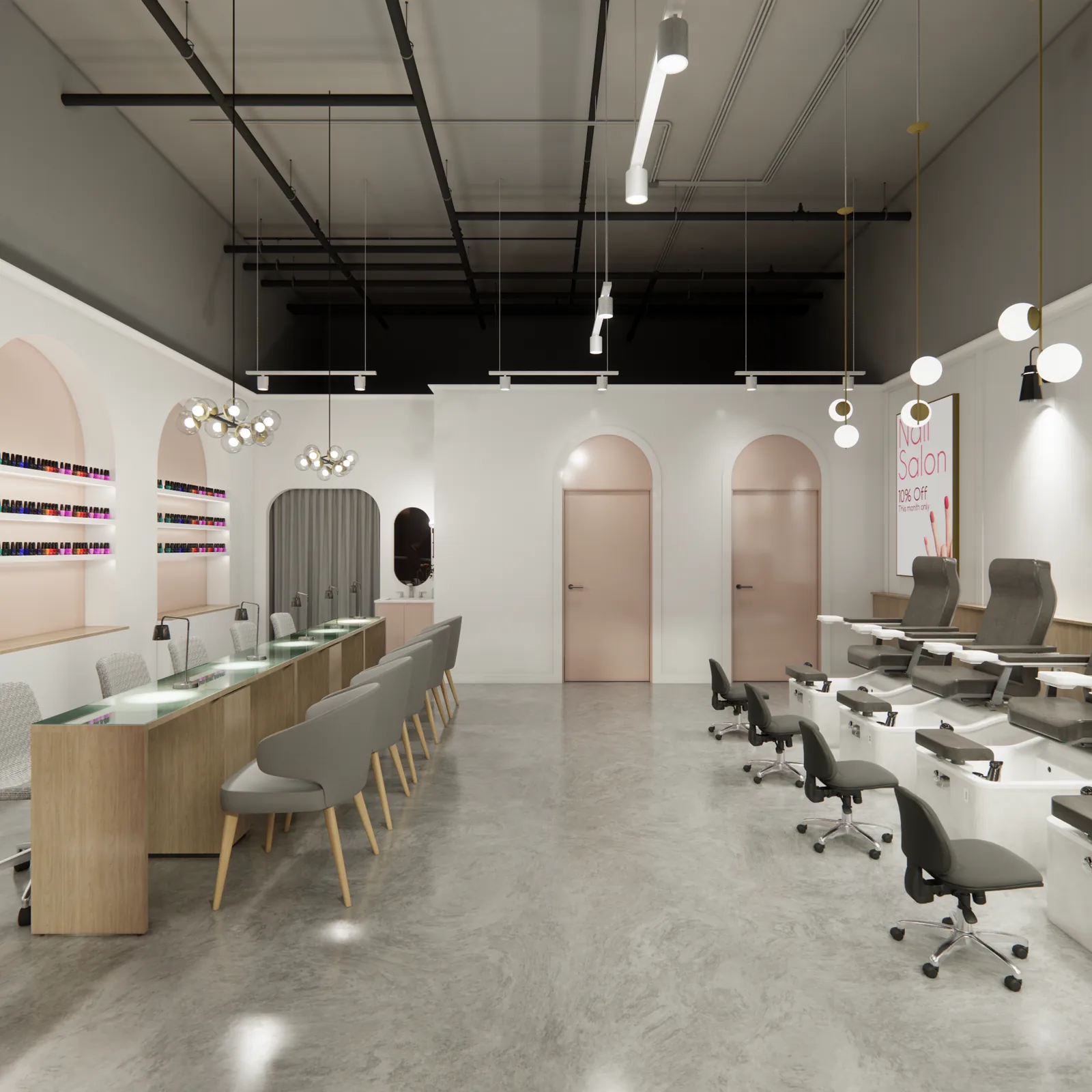 Pure Nail Bar Design Concepts, a commercial ti project by Costar Construction at 3739 Rupert St., Vancouver, photo 3 of 6