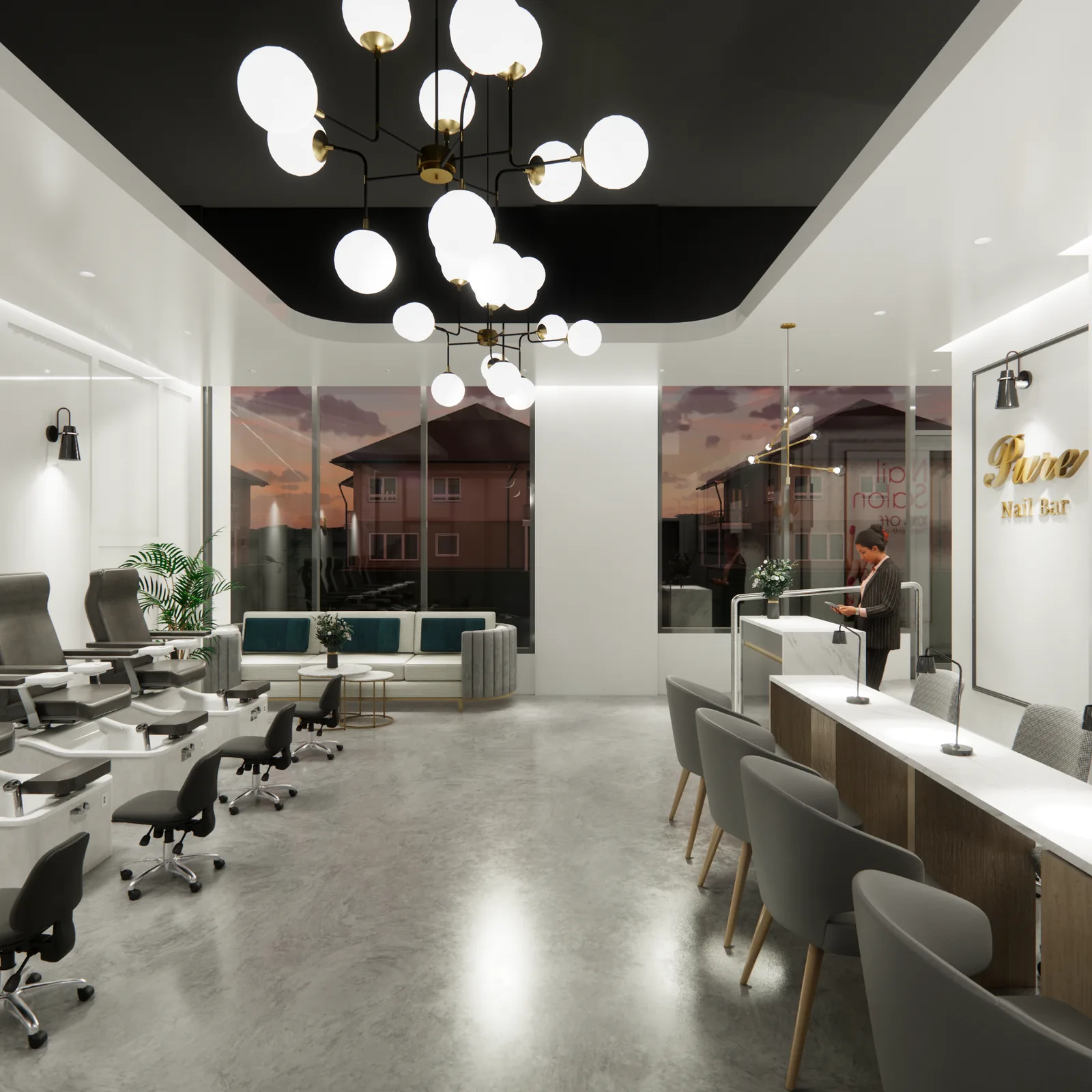 Pure Nail Bar Design Concepts, a commercial ti project by Costar Construction at 3739 Rupert St., Vancouver, photo 6 of 6